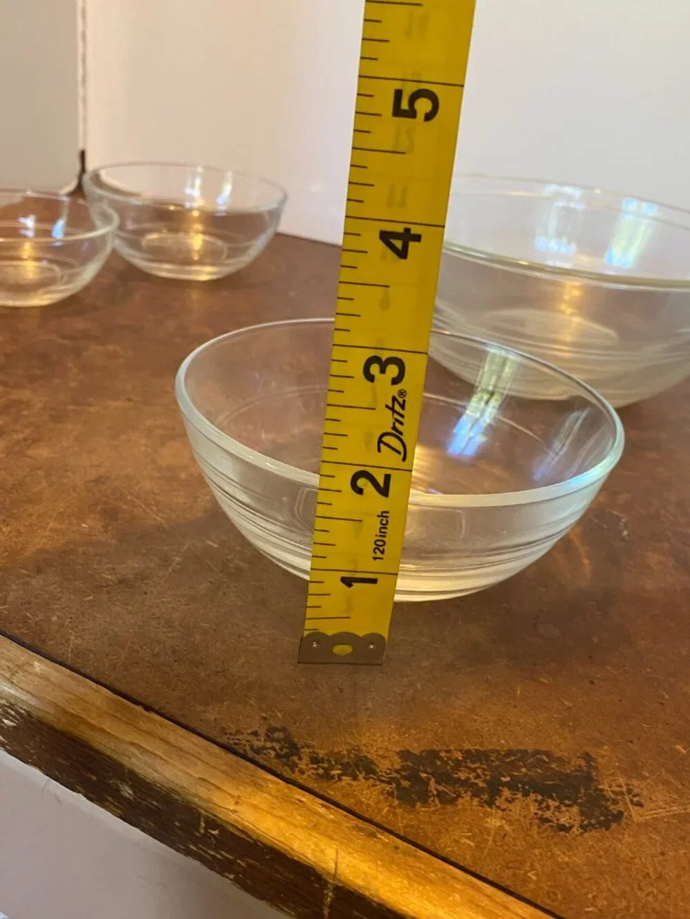 (5) Vintage Duralex France Clear Glass Nesting Bowls Le Gigogne French Cookware